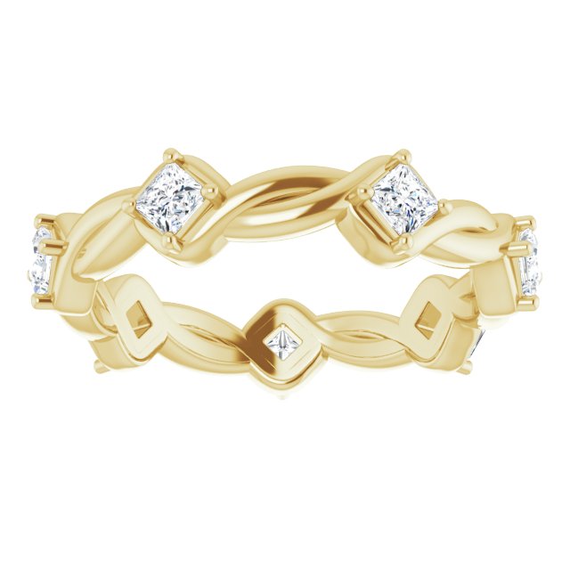 0.70 ct. Princess Diamond Eternity Band Rope Design Ring-VIRABYANI